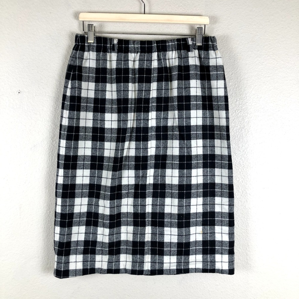 Vintage Hunter Sportswear Skirt Womens 16 Black White Check Darkacademia Preppy